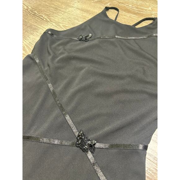 j.r. nites by caliendo y2k formal dress with ribbon and beaded butterflies sz 12 - Picture 4 of 4